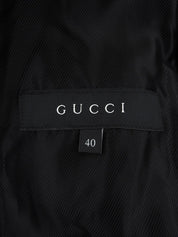 Logo Button Double-Breasted Jacket in Black