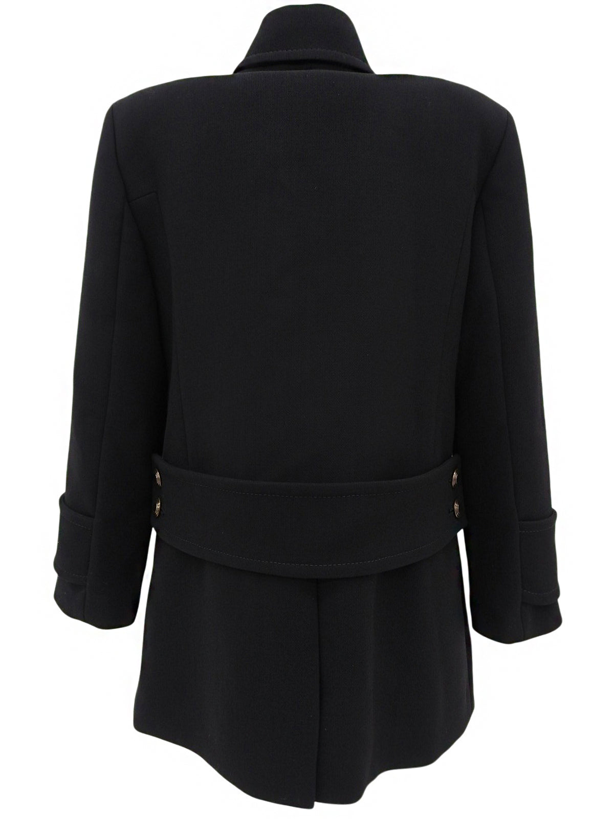 Logo Button Double-Breasted Jacket in Black