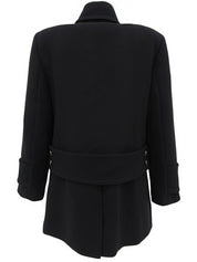 Logo Button Double-Breasted Jacket in Black