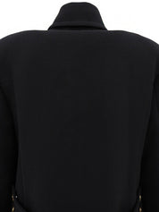 Logo Button Double-Breasted Jacket in Black