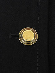 Logo Button Double-Breasted Jacket in Black
