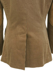 米色棉质绒面革拼接logo纽扣夹克