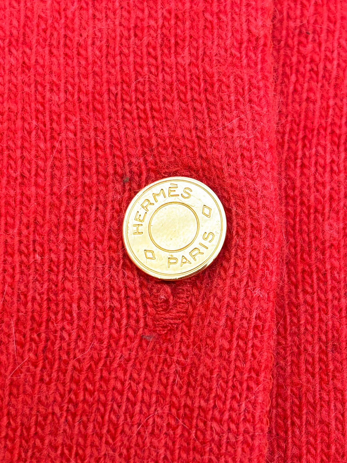 Cashmere Logo Button Cardigan #S Red/Gold