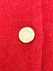 Cashmere Logo Button Cardigan #S Red/Gold
