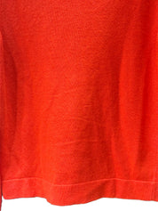 Cashmere logo button cardigan in red/gold