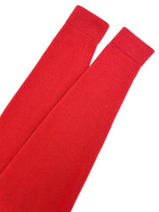 Cashmere logo button cardigan in red/gold