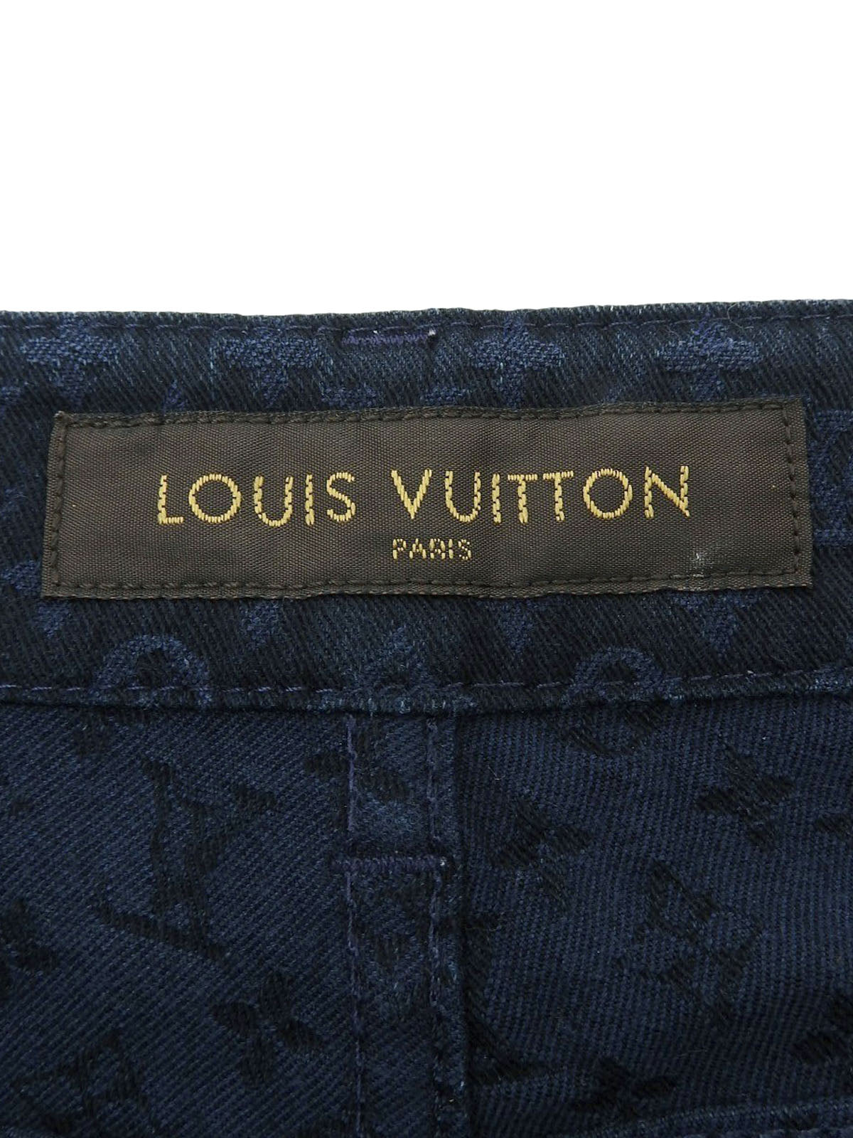 海军蓝字母图案裤子