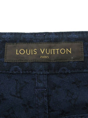 海军蓝字母图案裤子