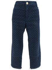 海军蓝字母图案裤子