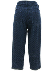 海军蓝字母图案裤子