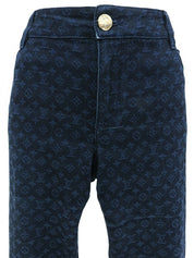 海军蓝字母图案裤子