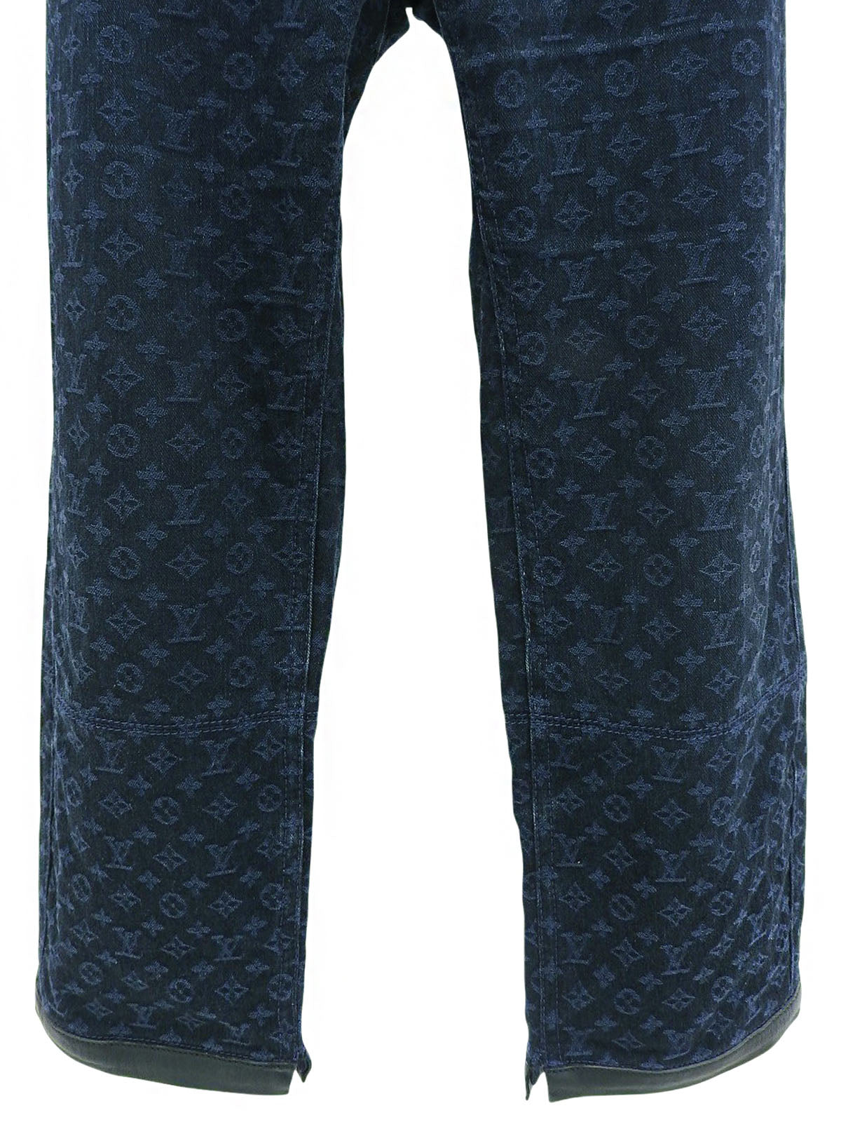 海军蓝字母图案裤子