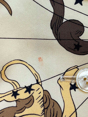 シルクマルチモチーフベスト ライトベージュ/マルチ