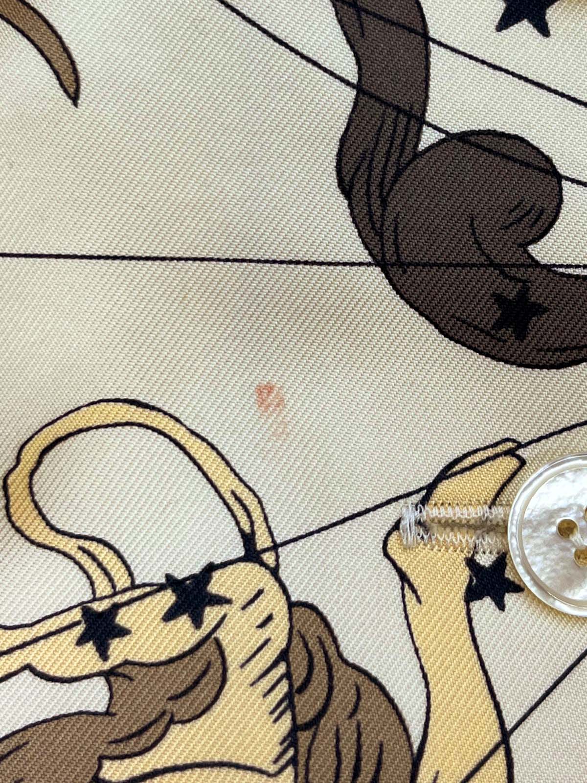 Silk Multi-Motif Vest in Light Beige/Multi