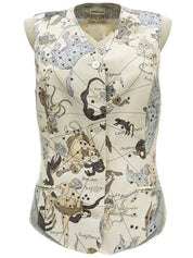 シルクマルチモチーフベスト ライトベージュ/マルチ