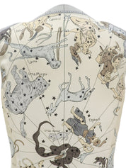 Silk Multi-Motif Vest in Light Beige/Multi