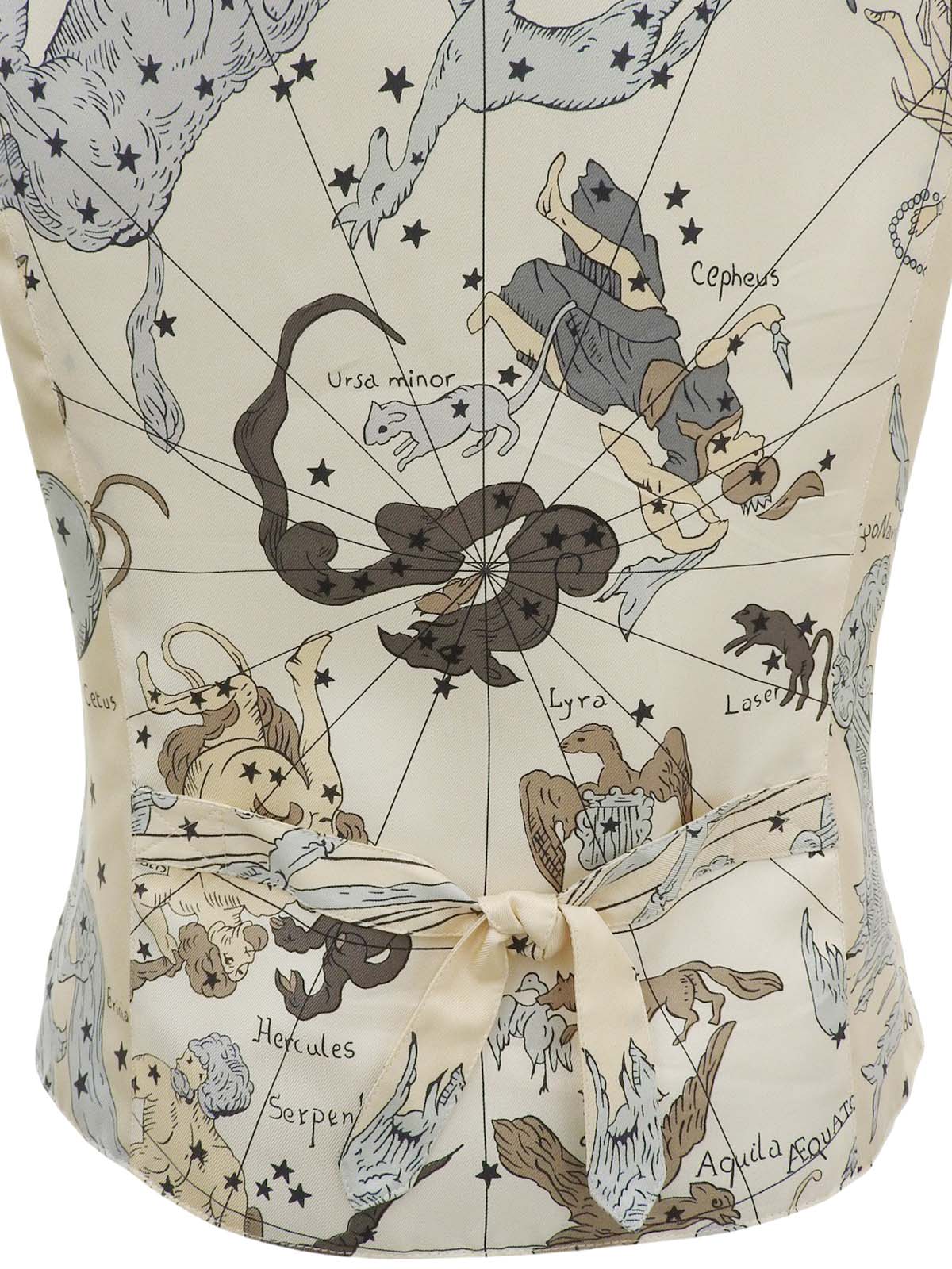 シルクマルチモチーフベスト ライトベージュ/マルチ