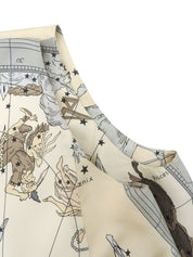 シルクマルチモチーフベスト ライトベージュ/マルチ