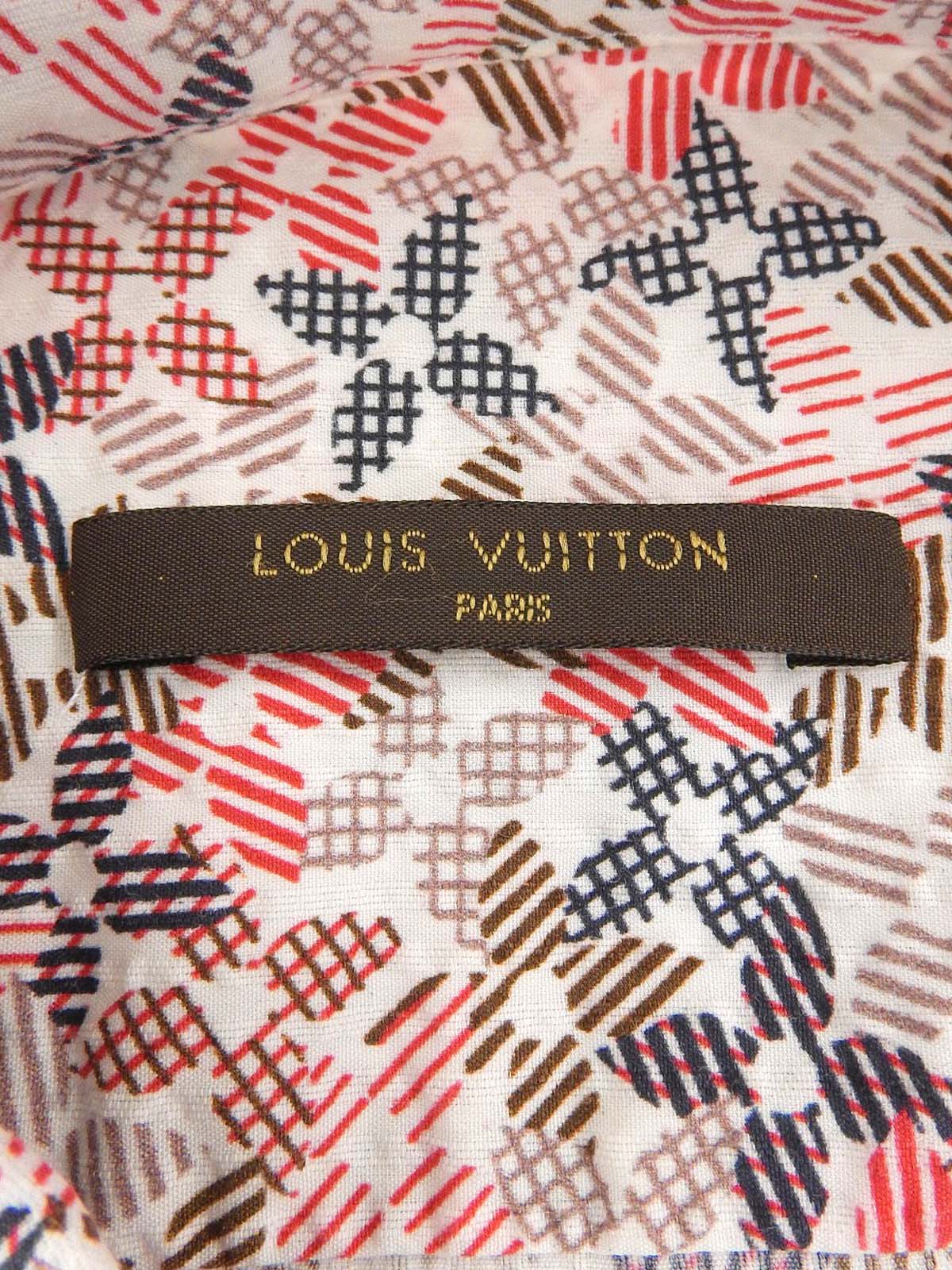 Monogram Flower Pattern Long Sleeve Shirt in White/Multi