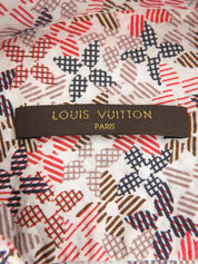 Monogram Flower Pattern Long Sleeve Shirt in White/Multi