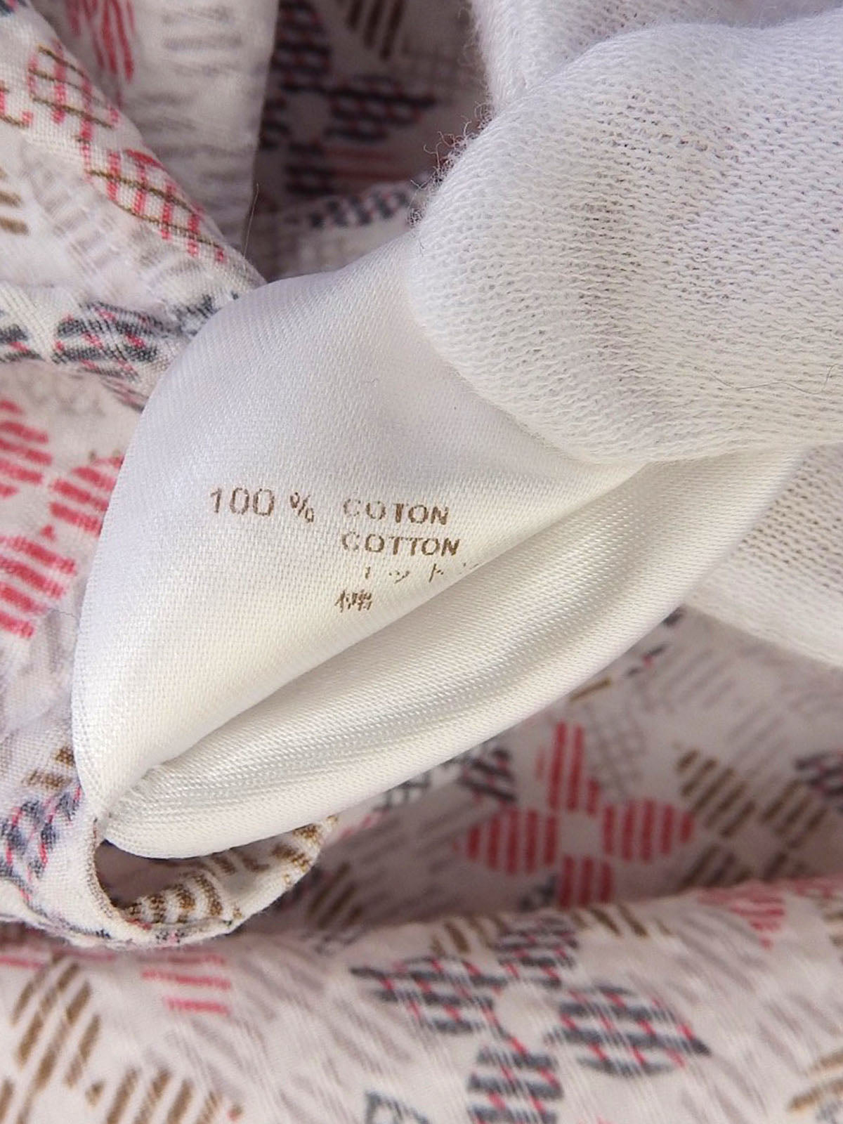 Monogram Flower Pattern Long Sleeve Shirt in White/Multi