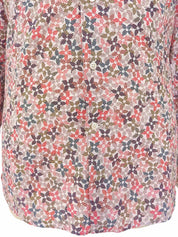 Monogram Flower Pattern Long Sleeve Shirt in White/Multi