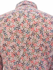 Monogram Flower Pattern Long Sleeve Shirt in White/Multi