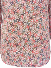 Monogram Flower Pattern Long Sleeve Shirt in White/Multi