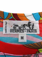 Les Folies De Cielパターン半袖Tシャツ レッド/マルチ