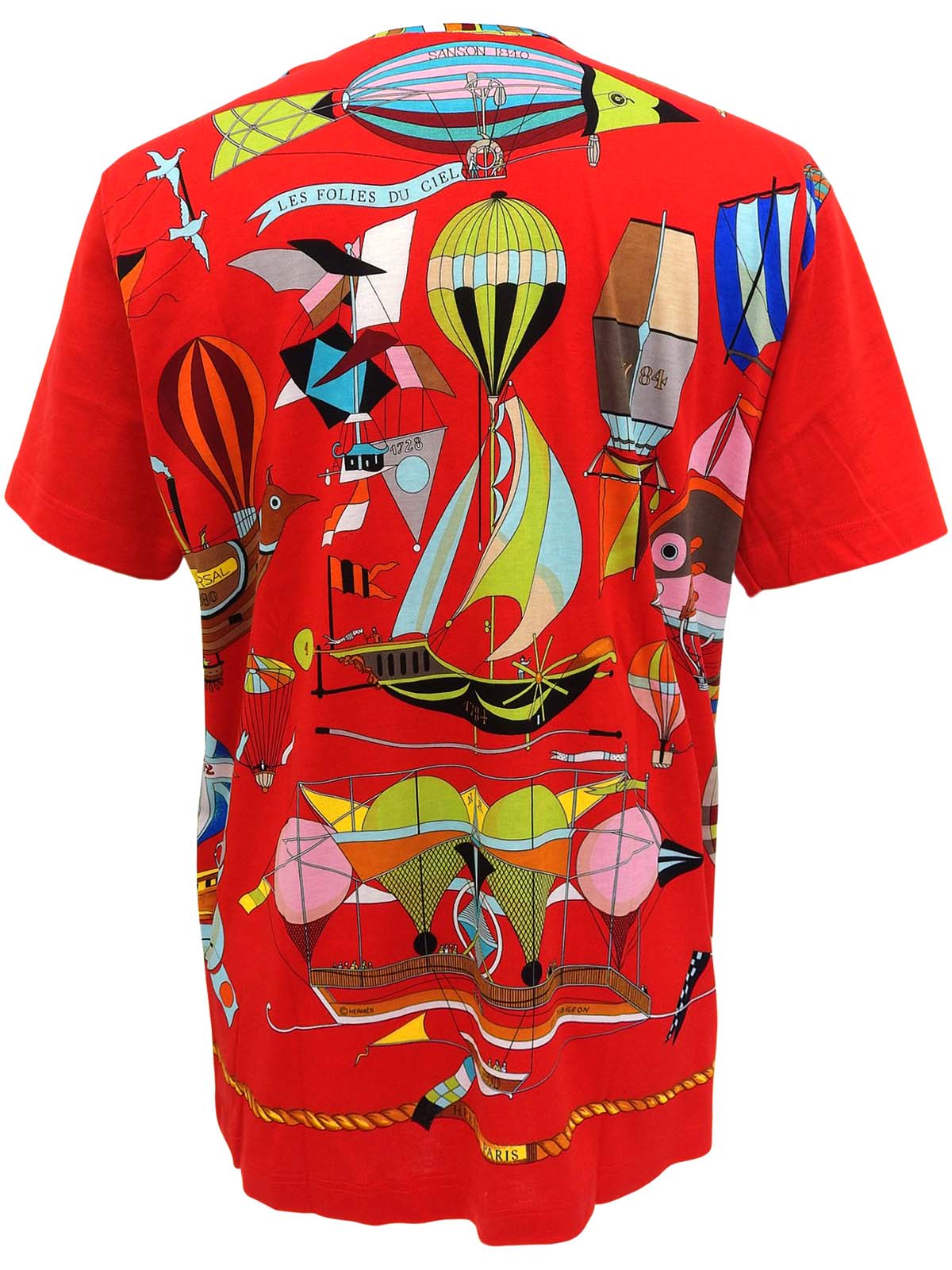 Les Folies De Ciel Pattern Short Sleeve T-Shirt in Red/Multi