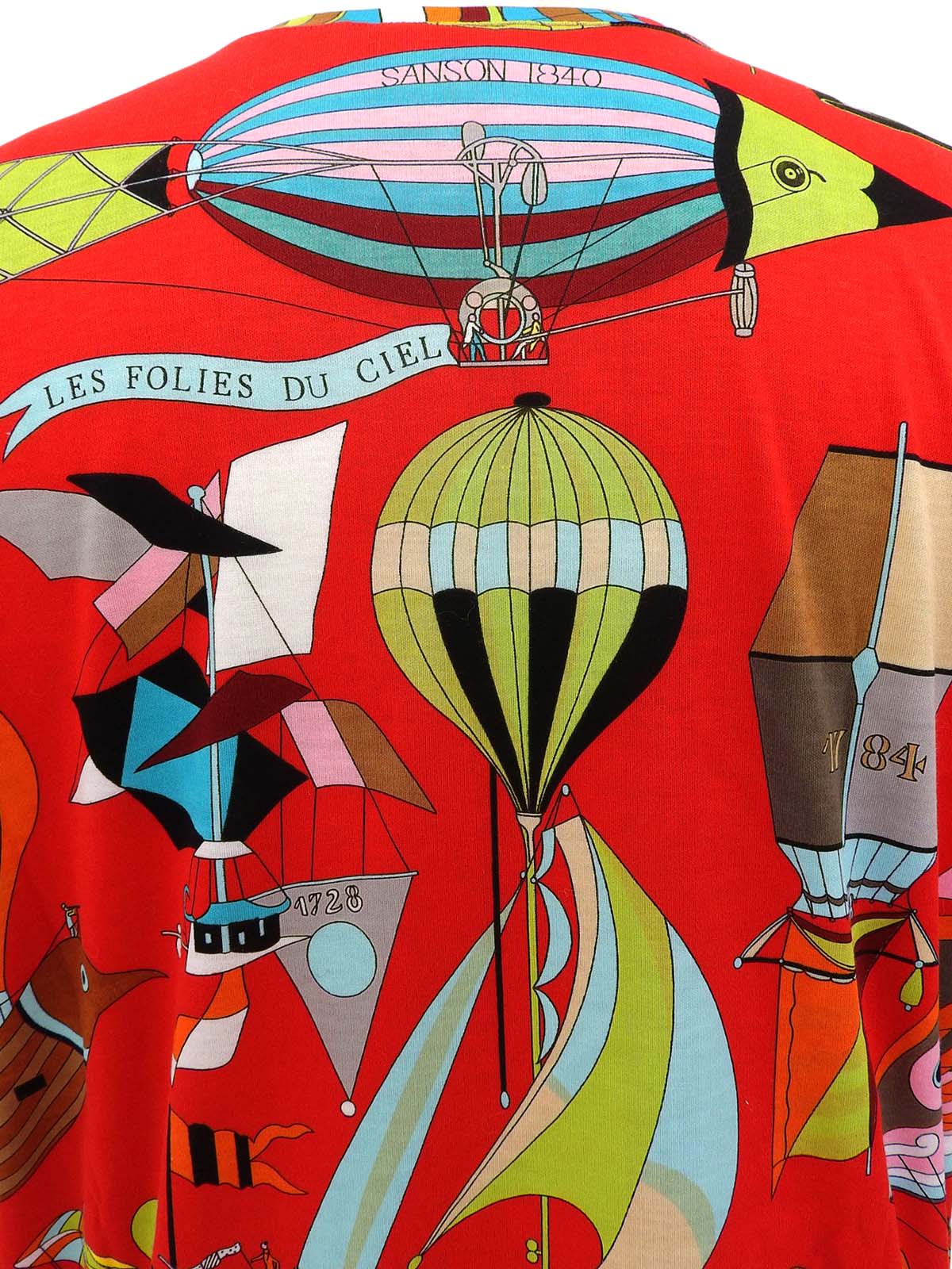 Les Folies De Cielパターン半袖Tシャツ #M レッド/マルチ