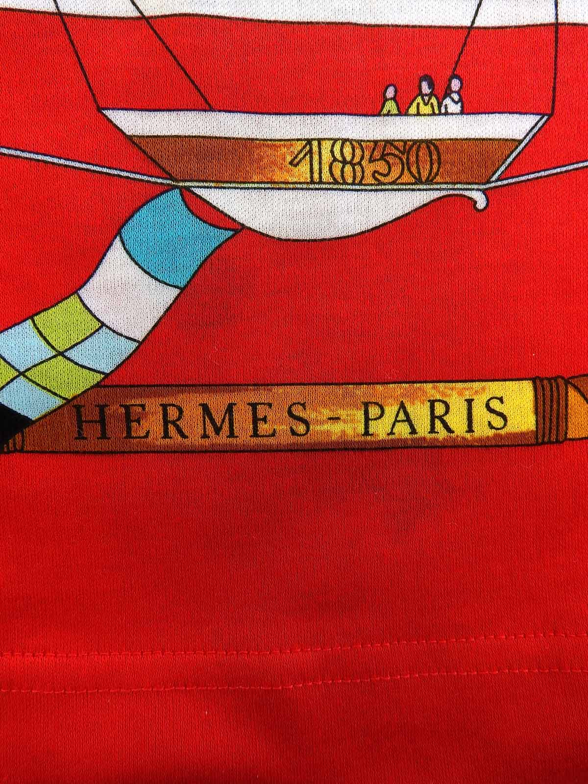 Les Folies De Cielパターン半袖Tシャツ レッド/マルチ