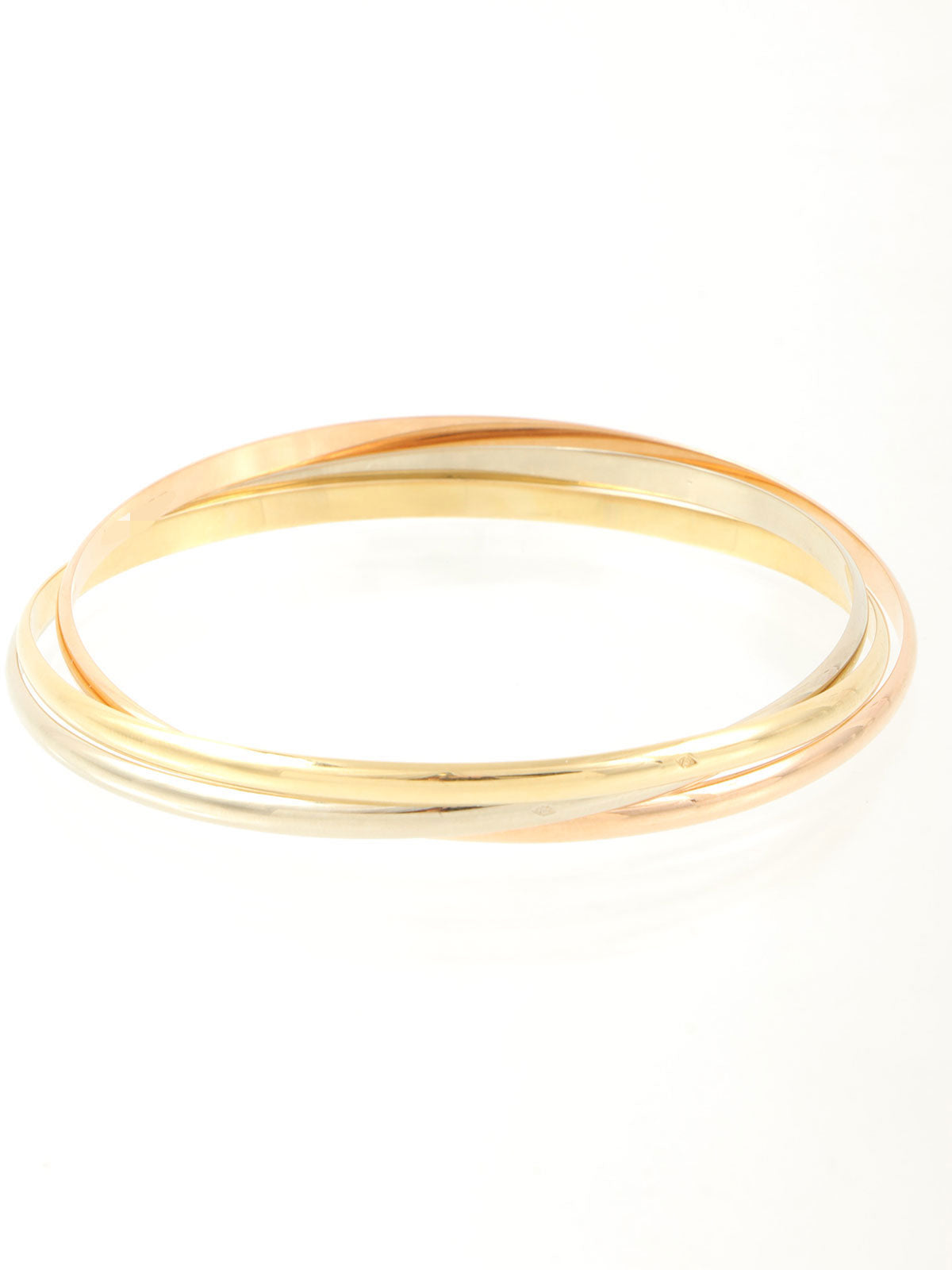 18K黄金三位一体手镯，可选黄金、玫瑰金或白金