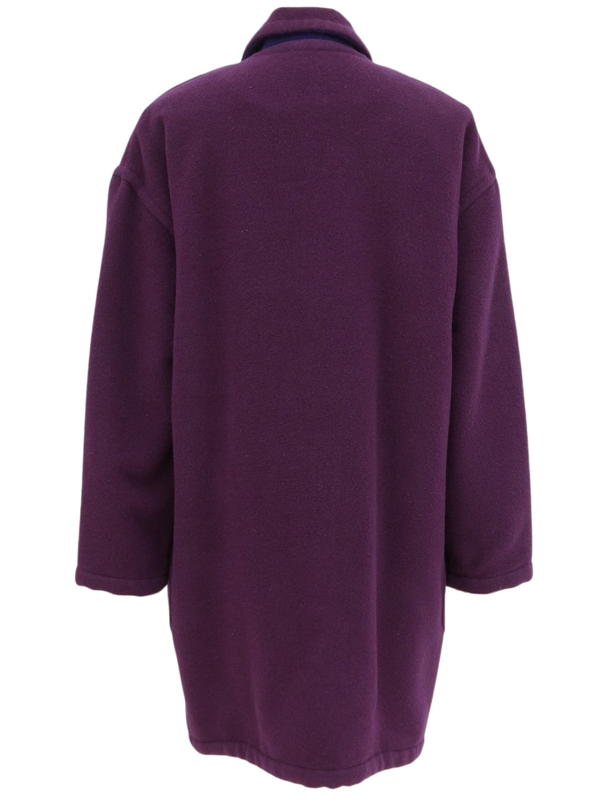 Purple wool suede button coat