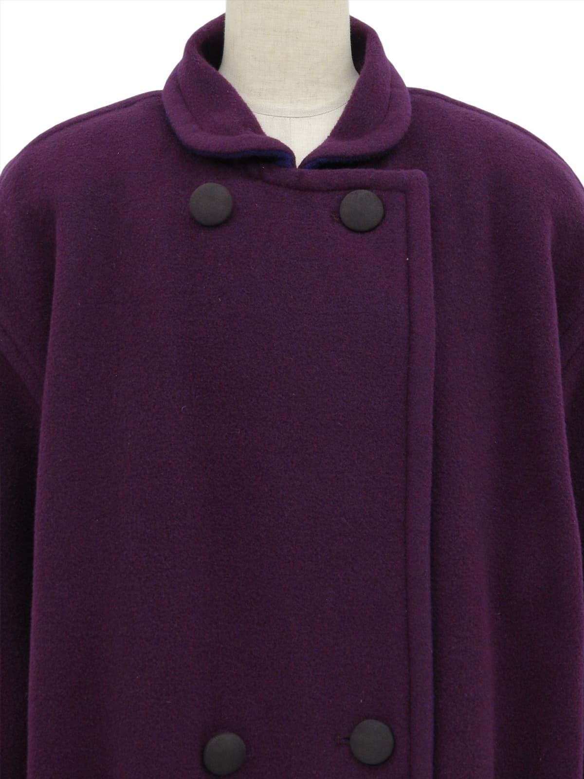 Purple wool suede button coat