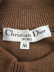 アーガイルパターンロゴワッペンニットトップス ブラウン