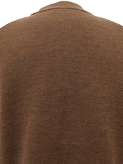 アーガイルパターンロゴワッペンニットトップス ブラウン