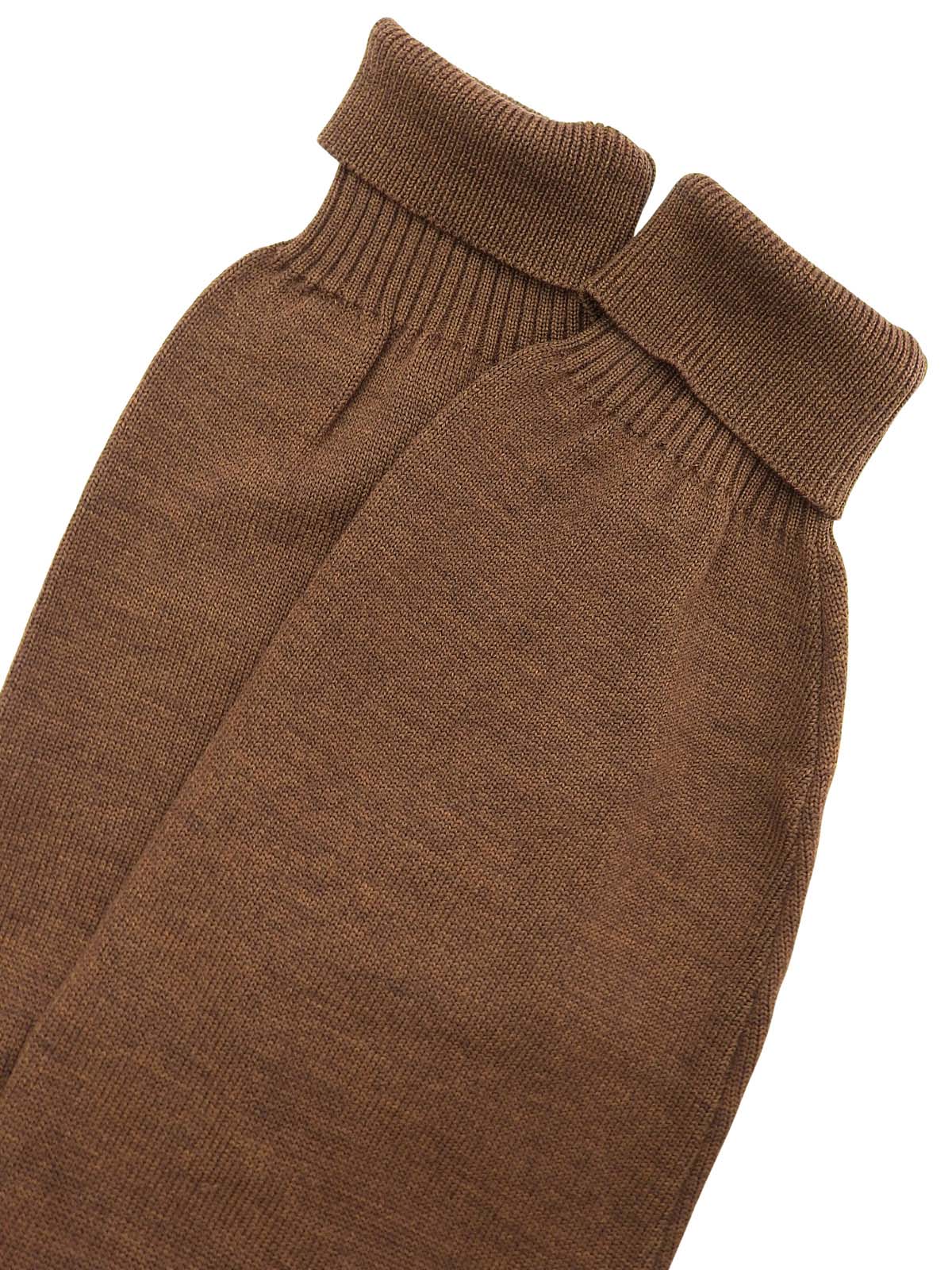 アーガイルパターンロゴワッペンニットトップス ブラウン