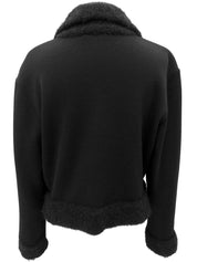 Logo Button Knit Jacket in Black