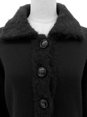 Logo Button Knit Jacket in Black