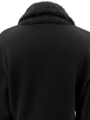 Logo Button Knitted Jacket #L Black