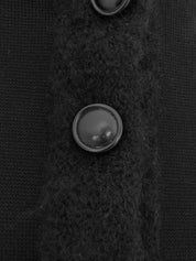 Logo Button Knit Jacket in Black