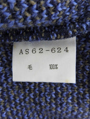 デザインパターンニットトップス ブルー