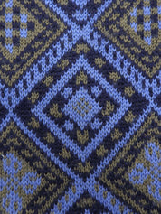 デザインパターンニットトップス ブルー