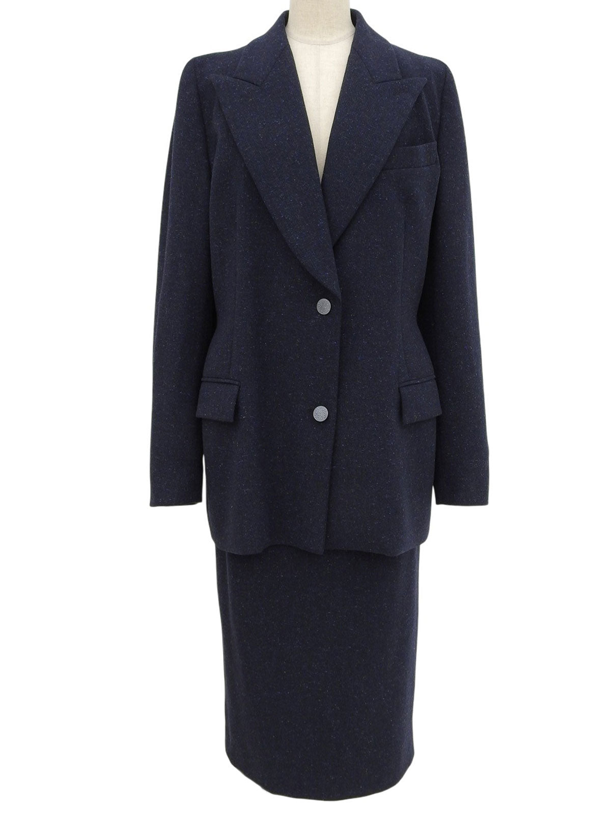 ウールロゴボタンセットアップ ネイビー