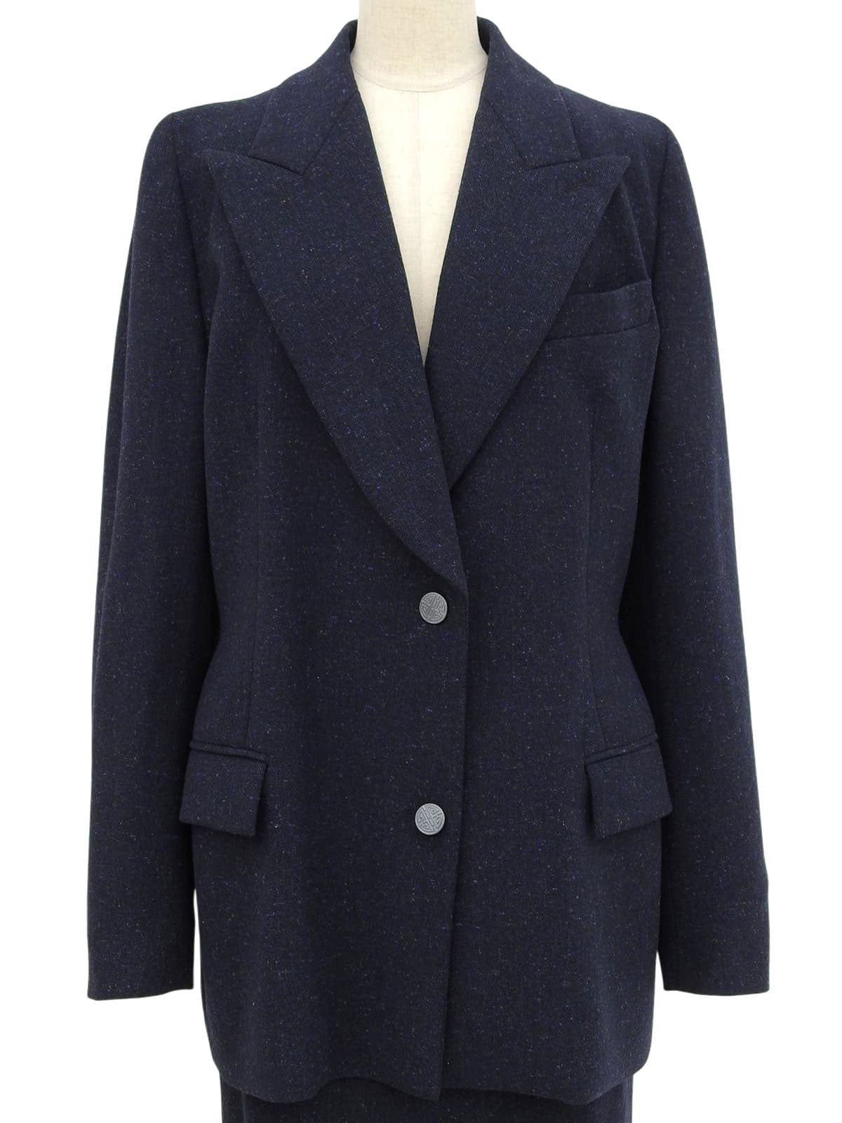 ウールロゴボタンセットアップ ネイビー