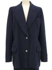 ウールロゴボタンセットアップ ネイビー