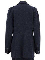 ウールロゴボタンセットアップ ネイビー