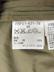 ロゴ刺繍モッズコート カーキ