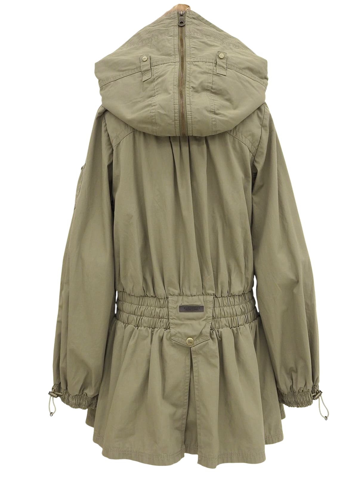 ロゴ刺繍モッズコート カーキ